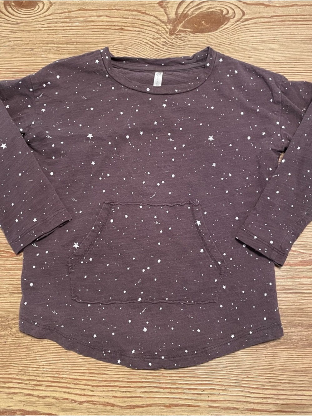 Rylee + Cru Long Sleeve Star Pocket Top Charcoal size 2/3